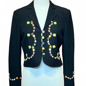 Moschino Black embroidered Blazer